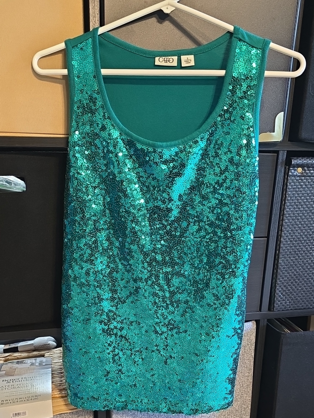 Cato Teal Sequin Tank Dress